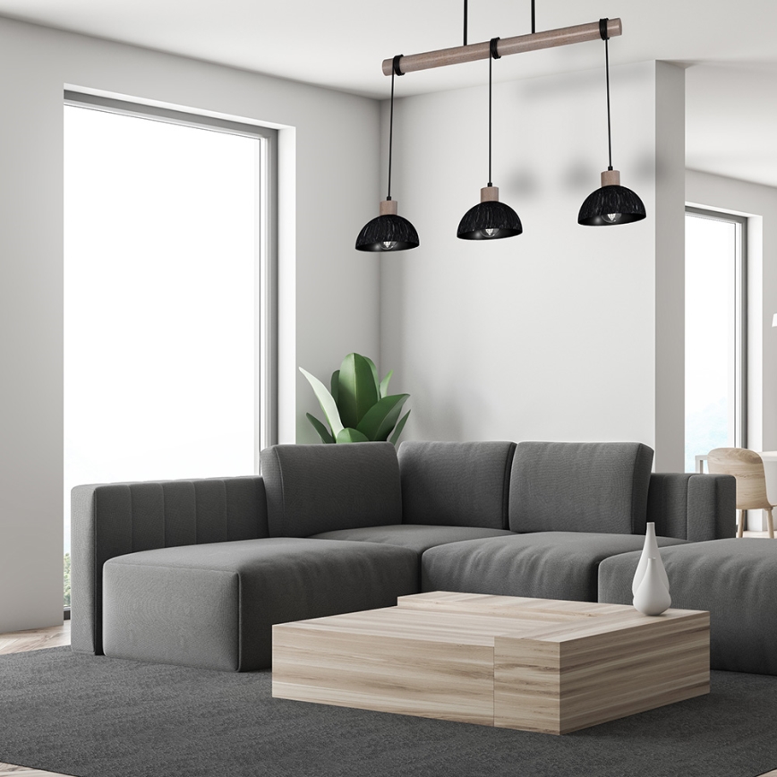 Chandelier on a string ERIK 3xE27/60W/230V brown/black