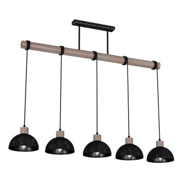 Chandelier on a string ERIK 5xE27/60W/230V brown/black