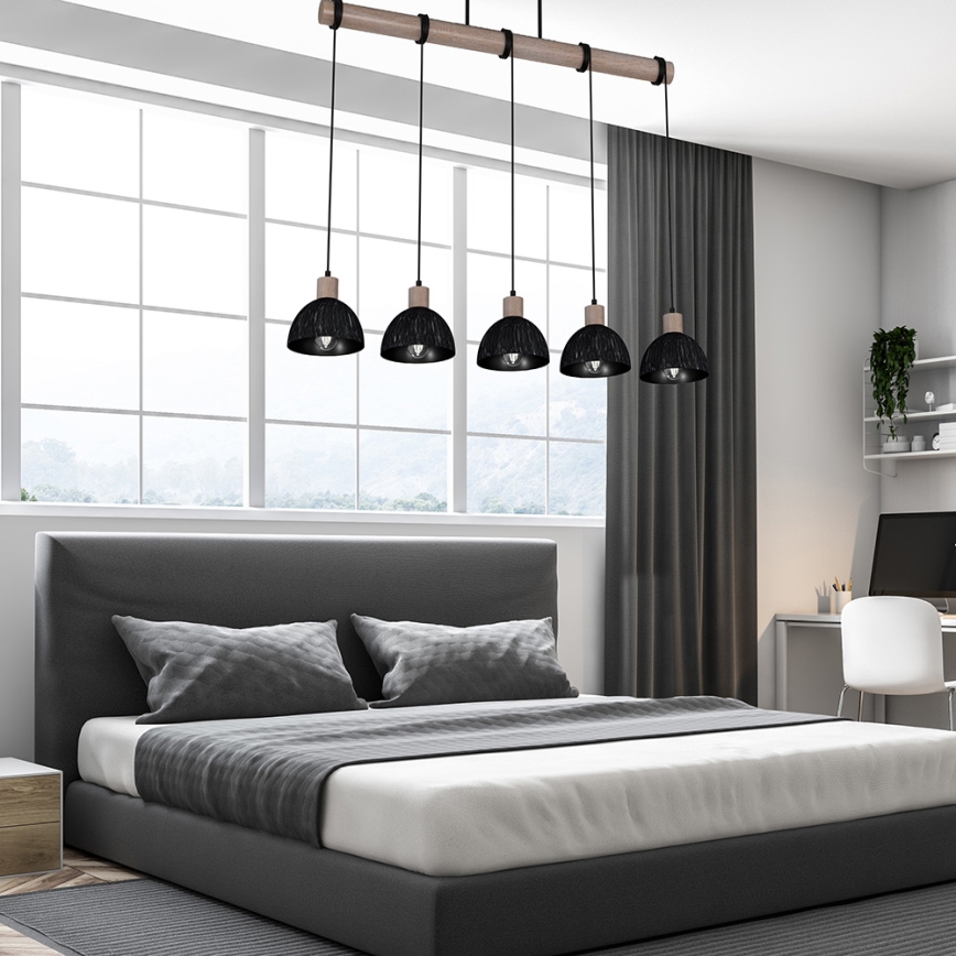 Chandelier on a string ERIK 5xE27/60W/230V brown/black