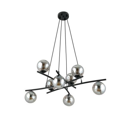 Chandelier on a string ESSA 8xE14/10W/230V black/smoky