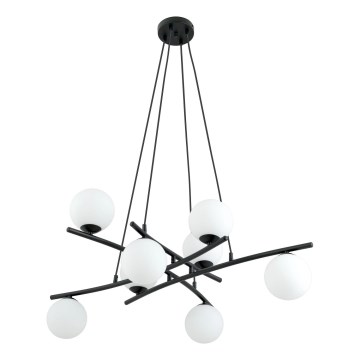 Chandelier on a string ESSA 8xE14/10W/230V black/white