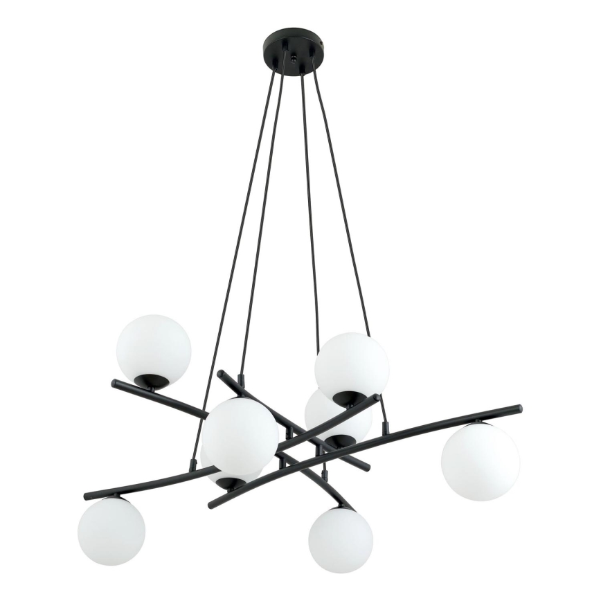 Chandelier on a string ESSA 8xE14/10W/230V black/white