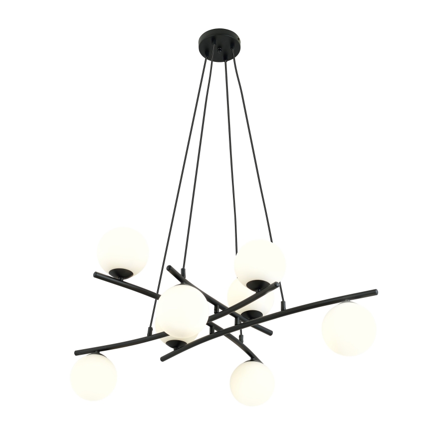 Chandelier on a string ESSA 8xE14/10W/230V black/white