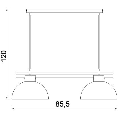 Chandelier on a string ESTATE 2xE27/15W/230V black