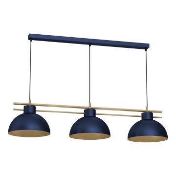 Chandelier on a string ESTATE 3xE27/15W/230V blue