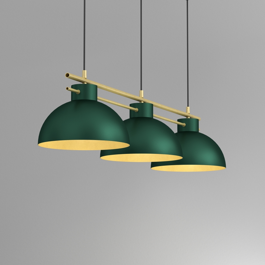 Chandelier on a string ESTATE 3xE27/15W/230V green