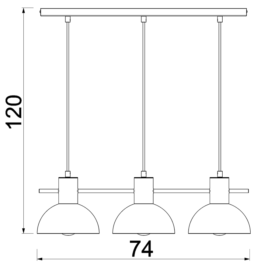Chandelier on a string ESTATE MINI 3xE27/15W/230V black