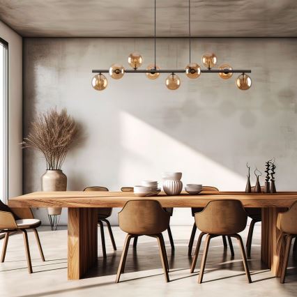 Chandelier on a string ESTERA 9xG9/6W/230V brown/smoky beige