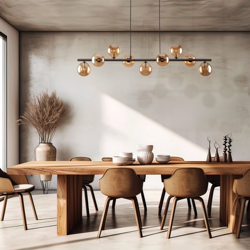Chandelier on a string ESTERA 9xG9/6W/230V brown/smoky beige
