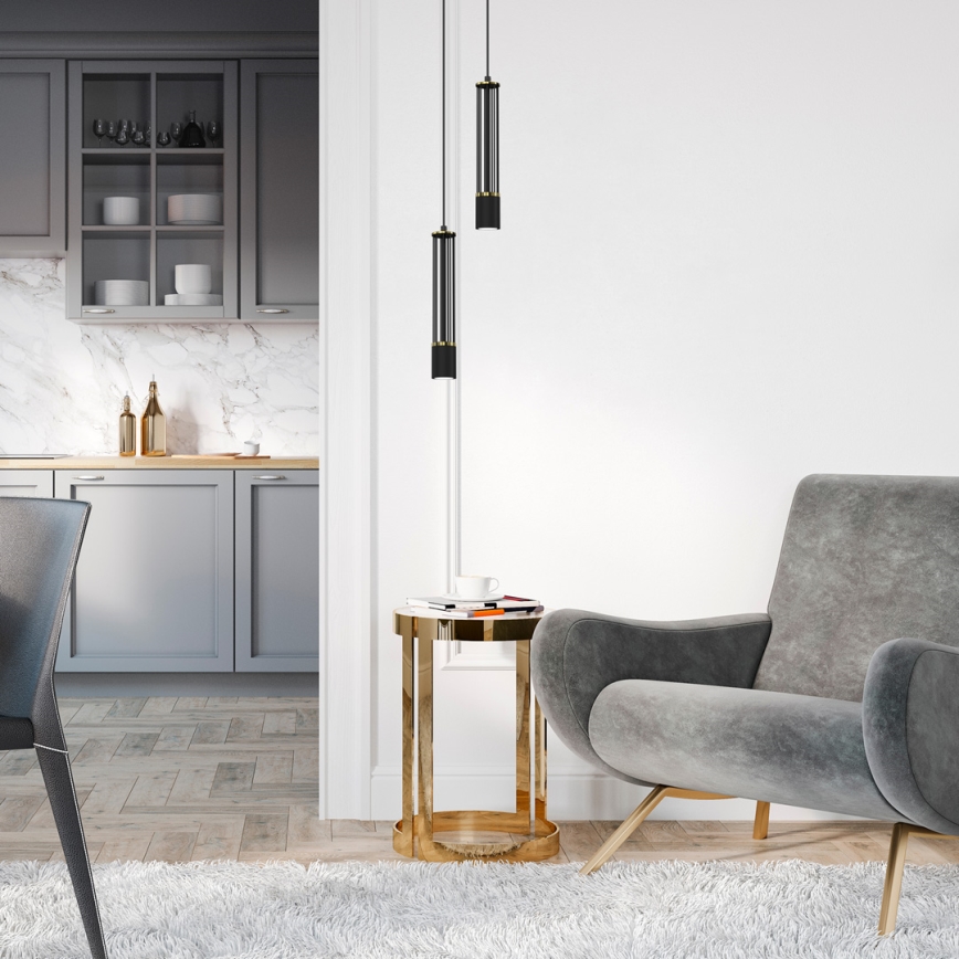 Chandelier on a string ESTILO 1xGU10/40W/230V black