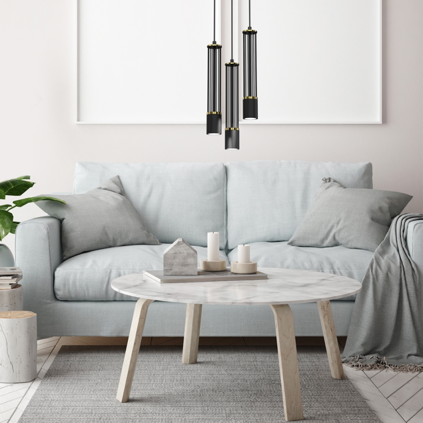 Chandelier on a string ESTILO 3xGU10/40W/230V black