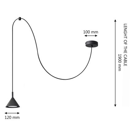 Chandelier on a string ETNA 1xGX53/15W/230V black