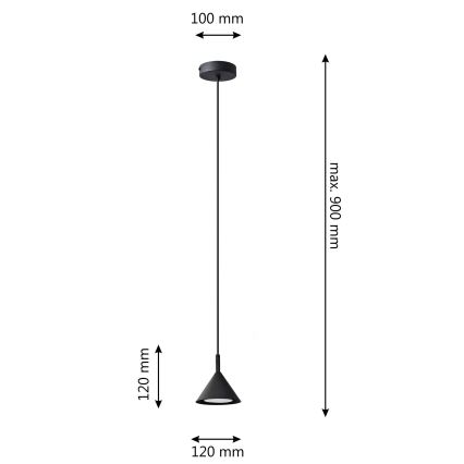 Chandelier on a string ETNA 1xGX53/15W/230V black