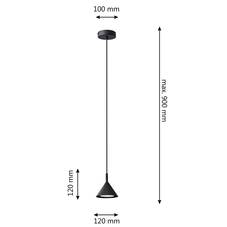 Chandelier on a string ETNA 1xGX53/15W/230V black