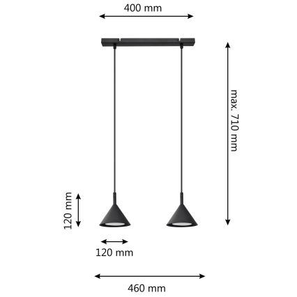 Chandelier on a string ETNA 2xGX53/15W/230V black