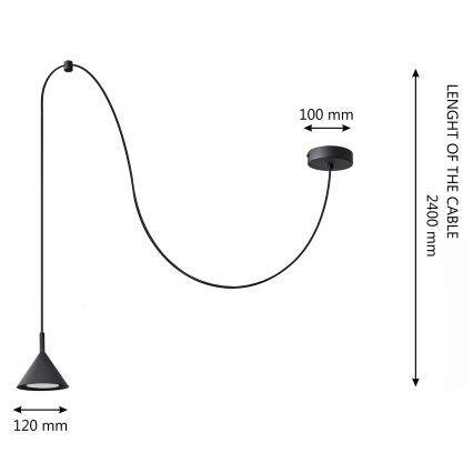 Chandelier on a string ETNA LONG 1xGX53/15W/230V black
