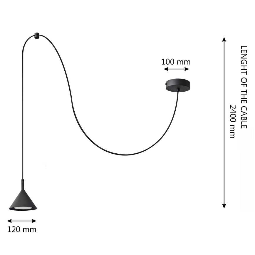 Chandelier on a string ETNA LONG 1xGX53/15W/230V black