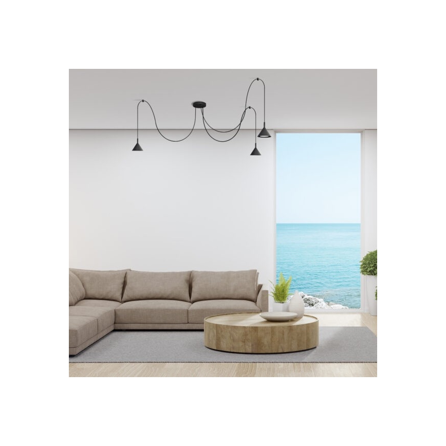 Chandelier on a string ETNA LONG 3xGX53/10W/230V spider black
