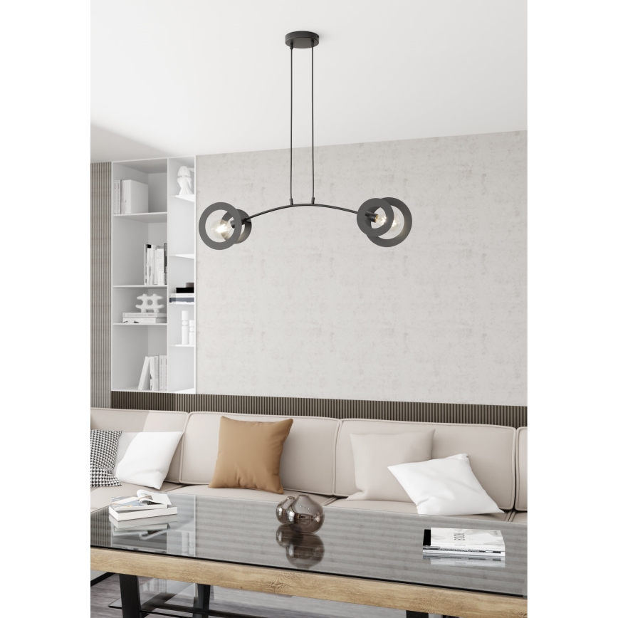 Chandelier on a string EUFORIA 2xE27/15W/230V black