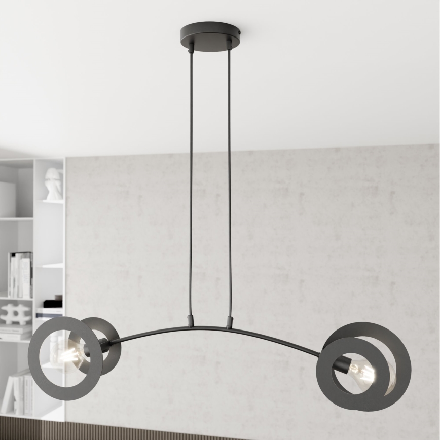 Chandelier on a string EUFORIA 2xE27/15W/230V black
