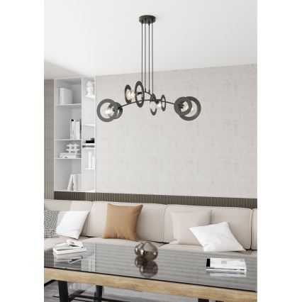 Chandelier on a string EUFORIA 4xE27/15W/230V black