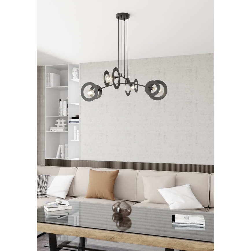 Chandelier on a string EUFORIA 4xE27/15W/230V black