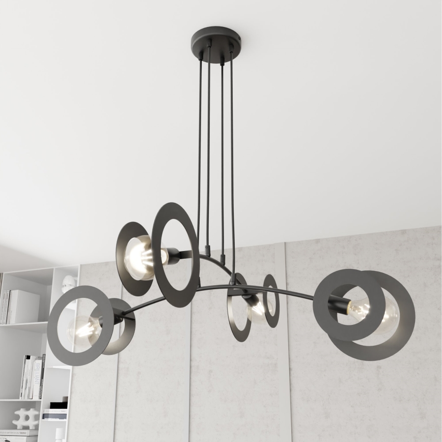 Chandelier on a string EUFORIA 4xE27/15W/230V black