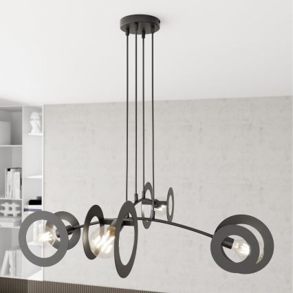 Chandelier on a string EUFORIA 4xE27/15W/230V black