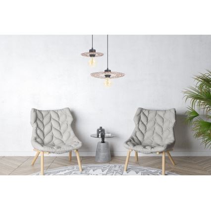 Chandelier on a string FALCO 1xE27/60W/230V d. 20 cm beige