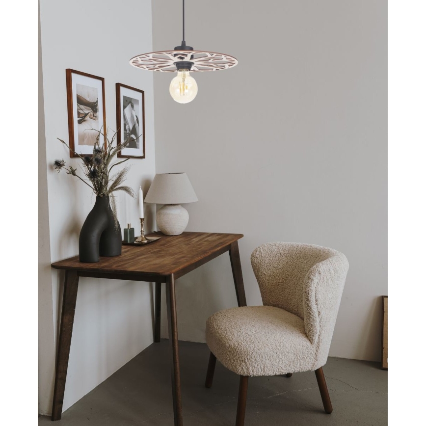 Chandelier on a string FALCO 1xE27/60W/230V d. 30 cm beige