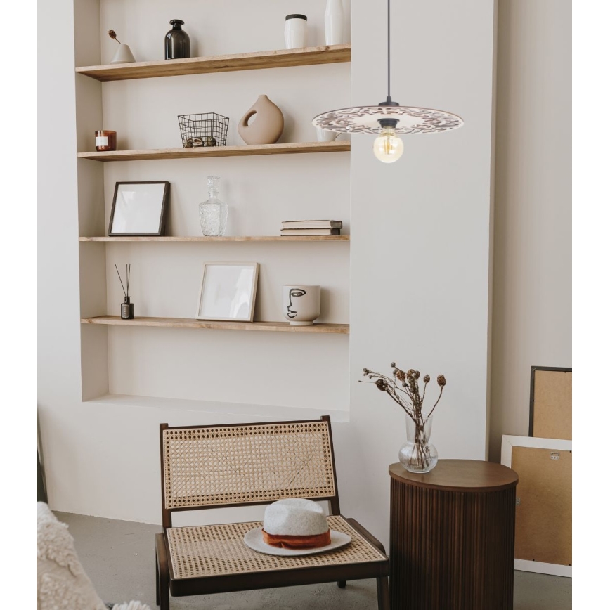 Chandelier on a string FALCO 1xE27/60W/230V d. 40 cm beige