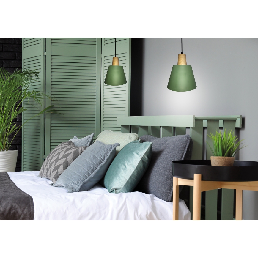 Chandelier on a string FARO 1xE27/40W/230V green/beech