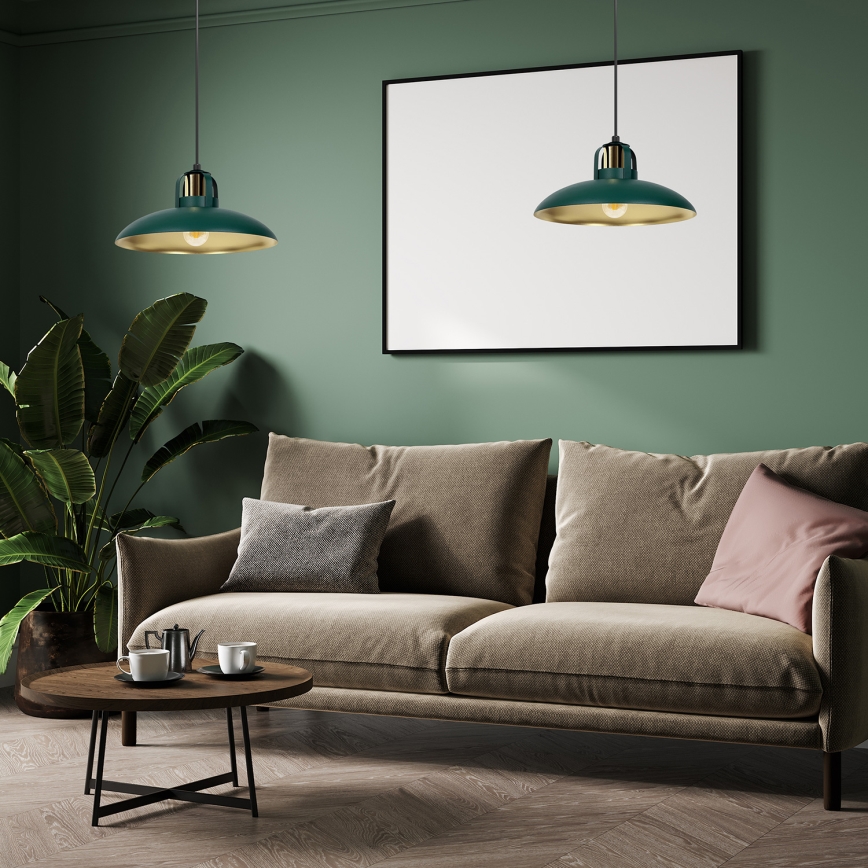 Chandelier on a string FELIX 1xE27/60W/230V green