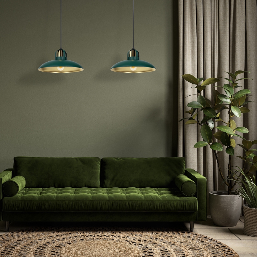 Chandelier on a string FELIX 2xE27/60W/230V green