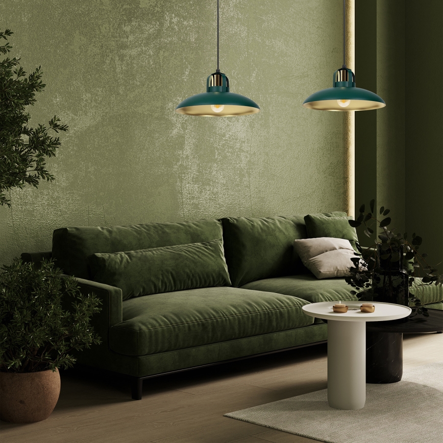Chandelier on a string FELIX 2xE27/60W/230V green