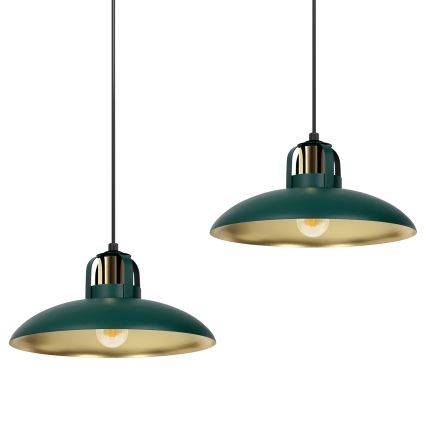 Chandelier on a string FELIX 2xE27/60W/230V green