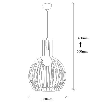 Chandelier on a string FELLINI 1xE27/100W/230V