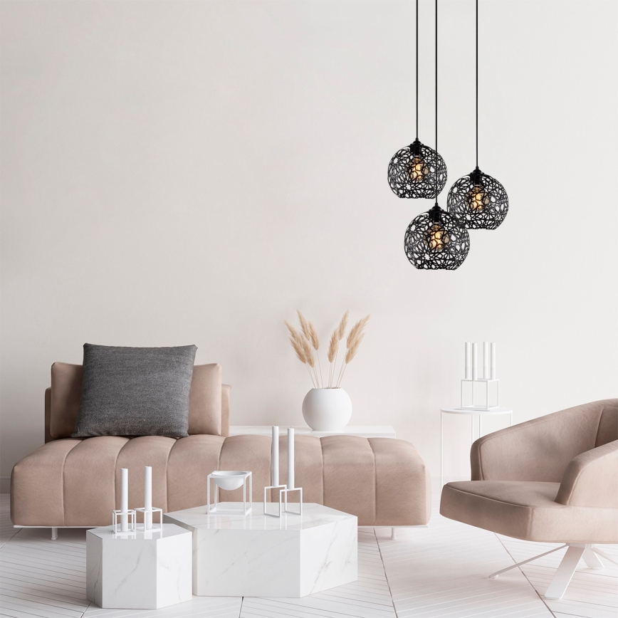 Chandelier on a string FELLINI 3xE27/100W/230V