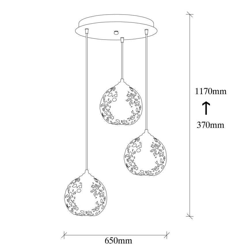 Chandelier on a string FELLINI 3xE27/100W/230V
