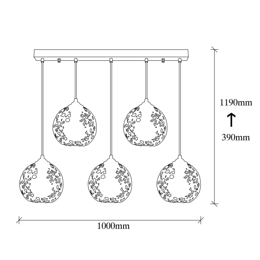 Chandelier on a string FELLINI 5xE27/100W/230V