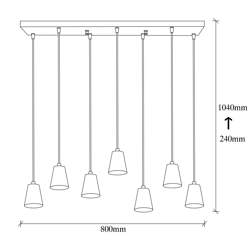 Chandelier on a string FES 7xE27/40W/230V