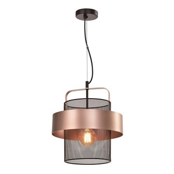 Chandelier on a string FIBA 1xE27/60W/230V Rose gold/black