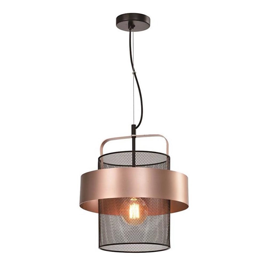 Chandelier on a string FIBA 1xE27/60W/230V Rose gold/black