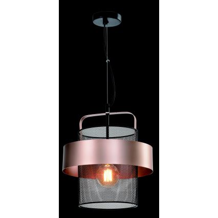 Chandelier on a string FIBA 1xE27/60W/230V Rose gold/black