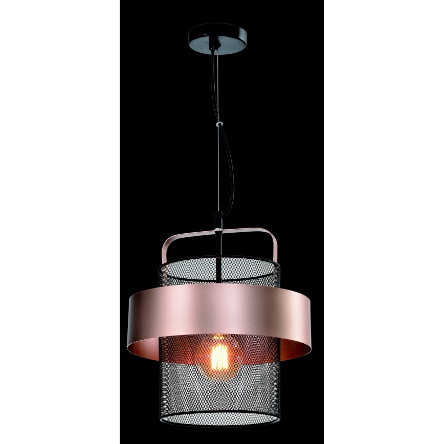 Chandelier on a string FIBA 1xE27/60W/230V Rose gold/black