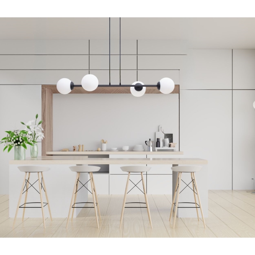 Chandelier on a string FIRA 4xE27/60W/230V black