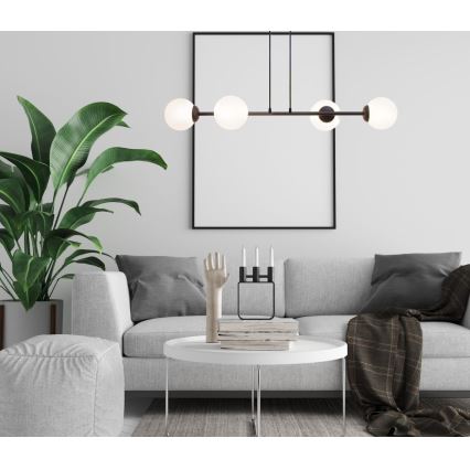 Chandelier on a string FIRA 4xE27/60W/230V black