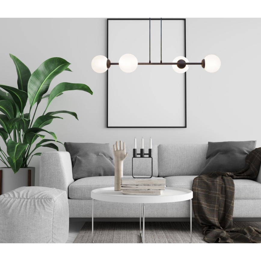 Chandelier on a string FIRA 4xE27/60W/230V black
