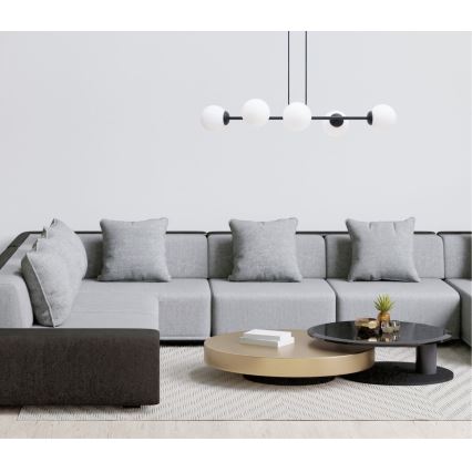 Chandelier on a string FIRA 5xE27/60W/230V black