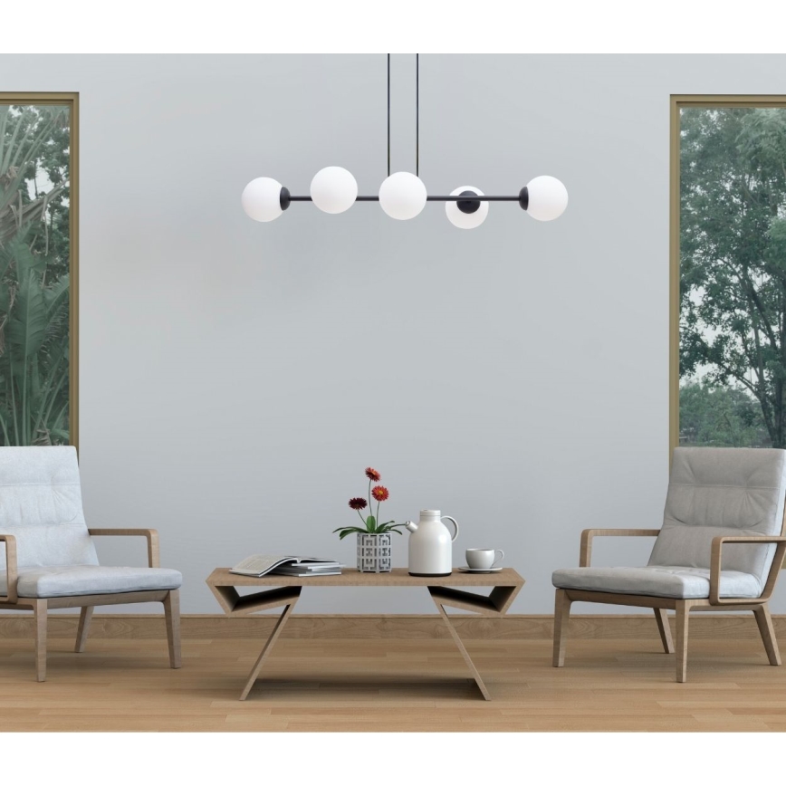 Chandelier on a string FIRA 5xE27/60W/230V black